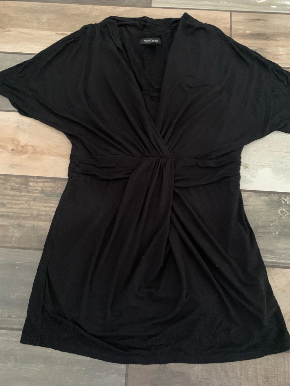White House Black Market Black Knot-Front V-Neck dress